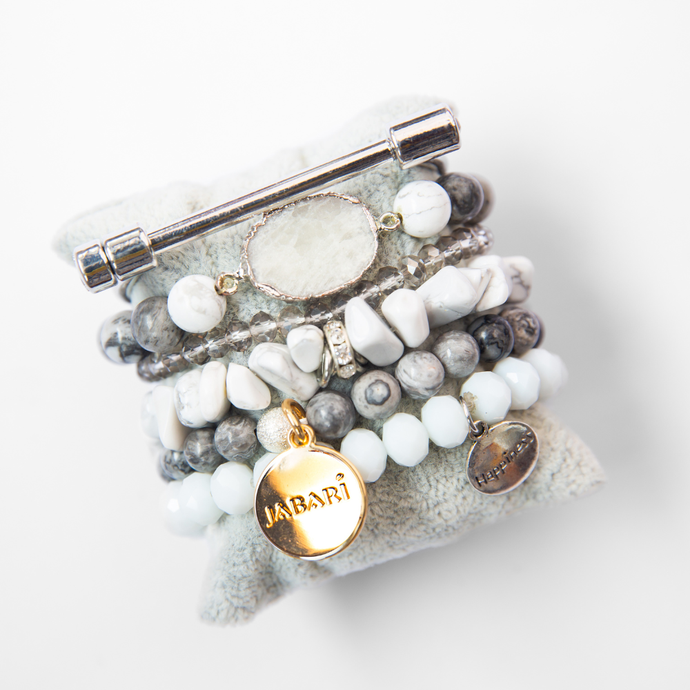 Semi precious stone stack bracelets